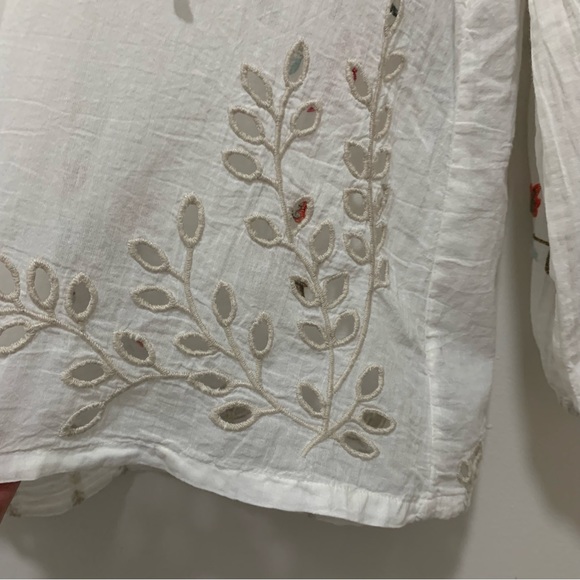 Johnny Was Workshop floral embroidered blouse size XS - Picture 8 of 14